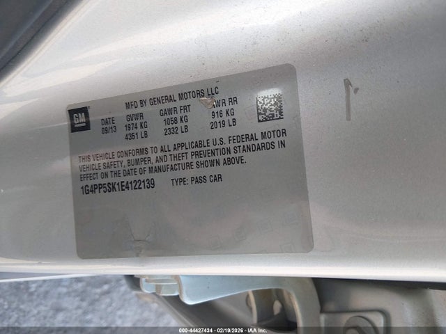 2014 Buick Verano მანქანა იყიდება აუქციონზე, vin: 1G4PP5SK1E4122139, აუქციონის ნომერი: 44427434