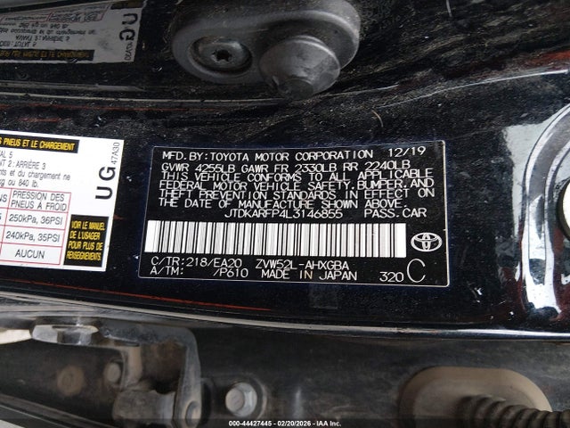 JTDKARFP4L3146855 Toyota Prius Prime Xle
