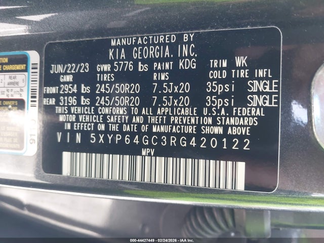 5XYP64GC3RG420122 KIA Telluride S