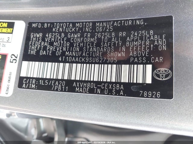 Toyota CAMRY SE 2025 4T1DAACK9SU627305 Image 9