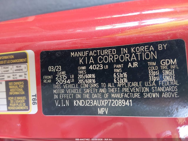 KNDJ23AUXP7208941 KIA SOUL LX