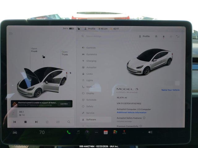 5YJ3E1EA1JF007452 Tesla Model 3 Long Range/mid Range