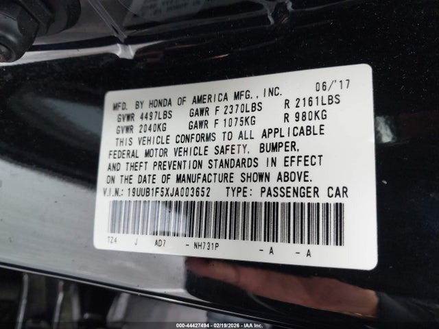 2018 ACURA TLX 19UUB1F5XJA003652 Photo 8