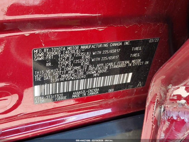 Toyota RAV4 LE 2023 2T3H1RFV5PW259340 Image 9