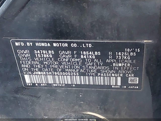 Honda FIT EX 2016 JHMGK5H79GX005253 Image 9