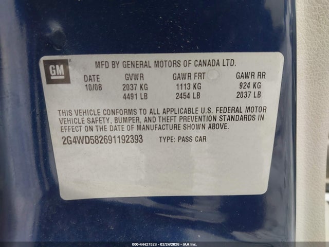 2009 BUICK LACROSSE 2G4WD582691192393 Photo 8