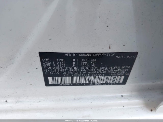 4S3GKAT64H3627275 Subaru Impreza 2.0i Limited
