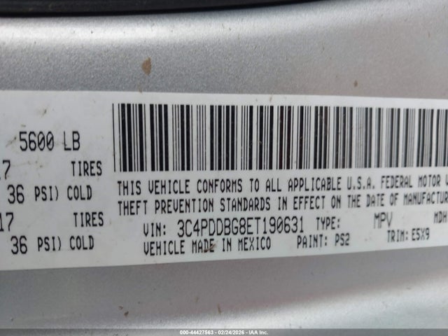 3C4PDDBG8ET190631 Dodge Journey Sxt