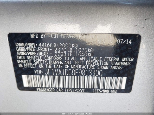 Subaru Wrx Premium 2015 JF1VA1D68F9813300 Image 9