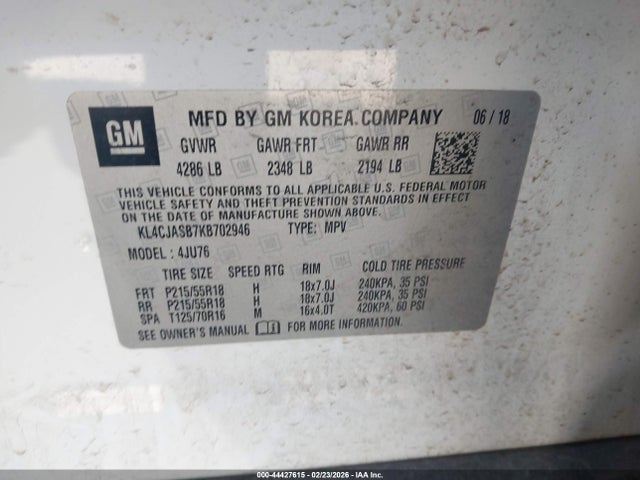 Продаж на аукціоні авто 2019 Buick Encore Fwd Preferred, vin: KL4CJASB7KB702946, номер лоту: 44427615