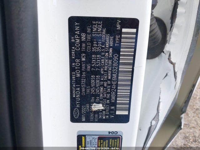 Aukcja sprzedaży 2021 Hyundai Palisade Sel, vin: KM8R24HE6MU328090, numer aukcji: 44427669