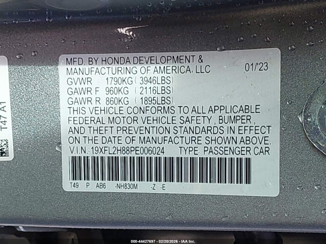 Honda Civic Sport 2023 19XFL2H88PE006024 Image 9