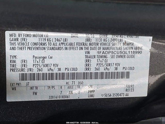 1FADP5CU5GL118990 Ford C-max Energi Sel
