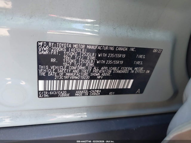 Toyota Rav4 Xle Premium 2022 2T3C1RFV8NW219230 Image 9