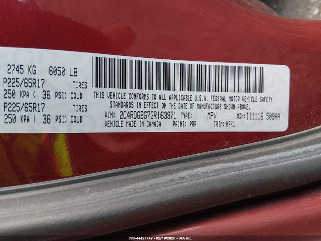 2C4RDGBG7GR163971 Dodge Grand Caravan Se