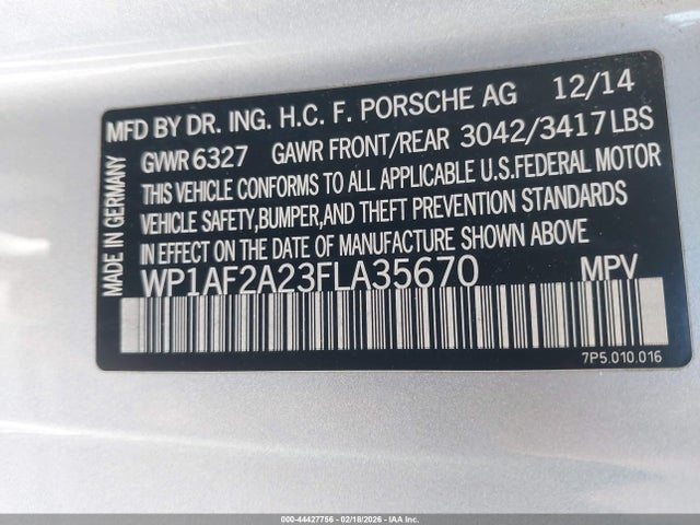 WP1AF2A23FLA35670 Porsche Cayenne Diesel