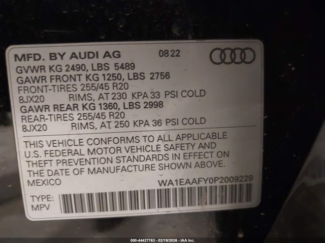 2023 AUDI Q5 WA1EAAFY0P2009229 Photo 8