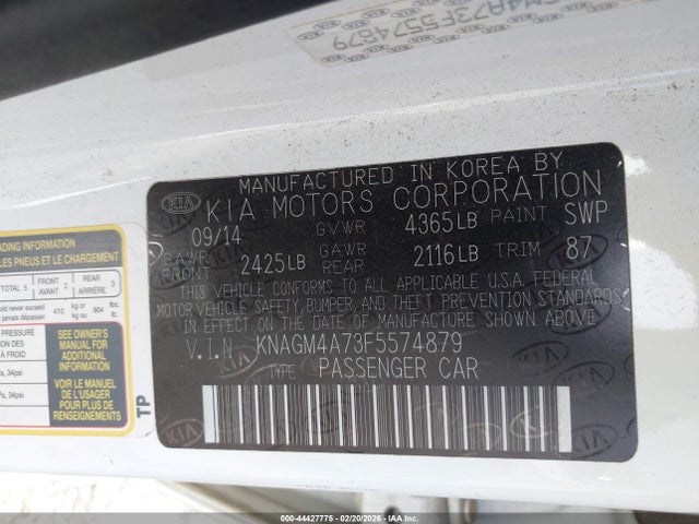 KIA Optima Lx 2015 KNAGM4A73F5574879 Image 9