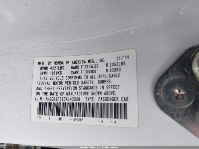 1HGCR2F58EA143508 Honda Accord Sport