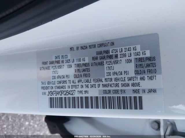 JM3KFBAM3P0264027 Mazda Cx-5 2.5 S
