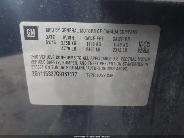 2G1115S37G9167177 Chevrolet Impala 2lt