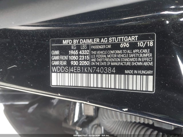 Aukcja sprzedaży 2019 Mercedes-benz Cla 250, vin: WDDSJ4EB1KN740384, numer aukcji: 44427837