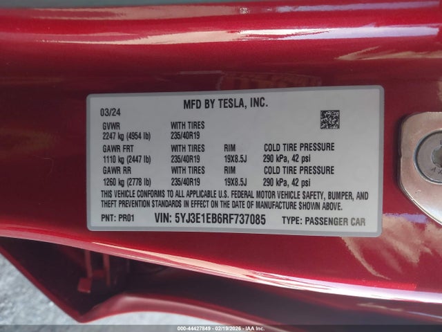 2024 TESLA MODEL 3 5YJ3E1EB6RF737085 Photo 8