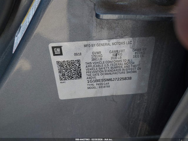 1G1BE5SM6J7225838 Chevrolet Cruze Lt Auto