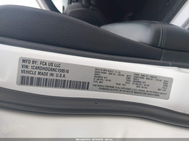 Aukcja sprzedaży 2022 Dodge Durango Gt Rwd, vin: 1C4RDHDG6NC159516, numer aukcji: 44427918