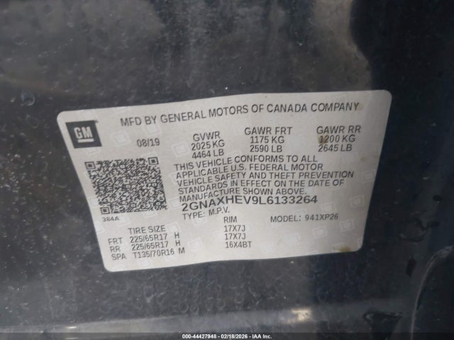 2GNAXHEV9L6133264 Chevrolet Equinox Fwd Ls