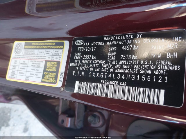 5XXGT4L34HG156121 KIA Optima Lx