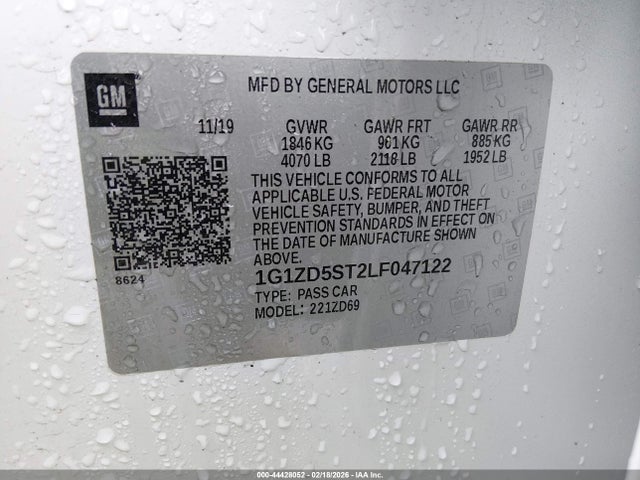 1G1ZD5ST2LF047122 Chevrolet Malibu Fwd Lt