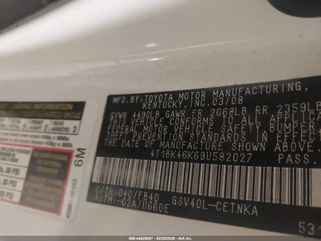 2009 TOYOTA CAMRY 4T1BK46K69U582027 Photo 8