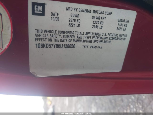 2006 CADILLAC DTS 1G6KD57Y86U120056 Photo 8