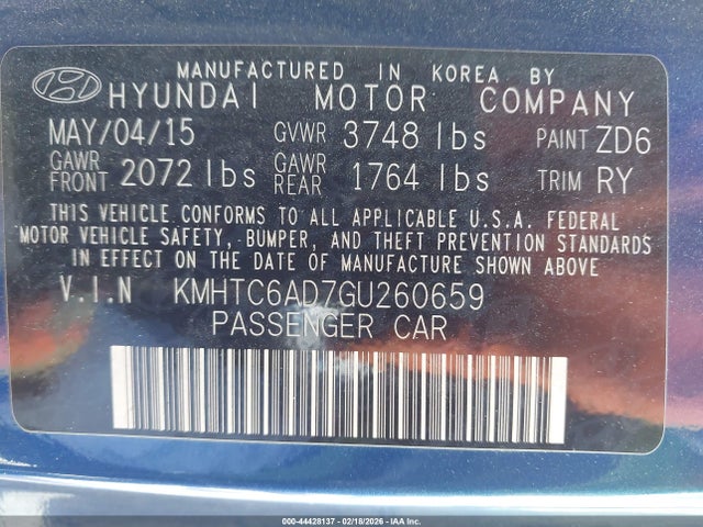 2016 HYUNDAI VELOSTER KMHTC6AD7GU260659 Photo 8