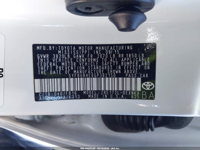Toyota Corolla Le Plus 2016 5YFBURHE6GP382150 Image 9