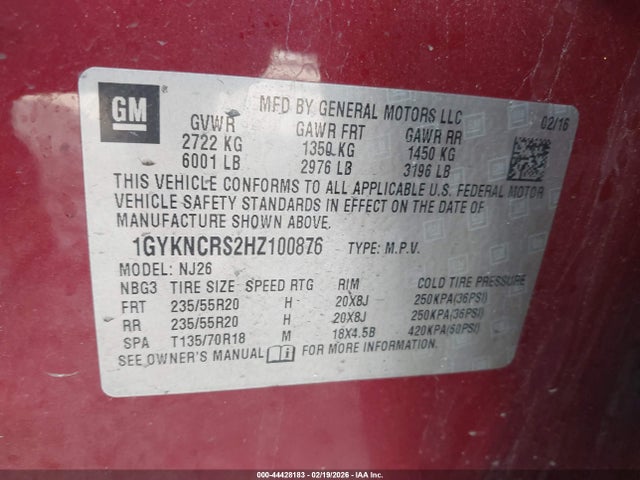 2017 CADILLAC XT5 1GYKNCRS2HZ100876 Photo 8