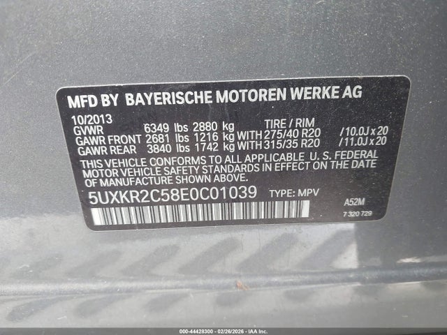 5UXKR2C58E0C01039 BMW X5 Sdrive35i