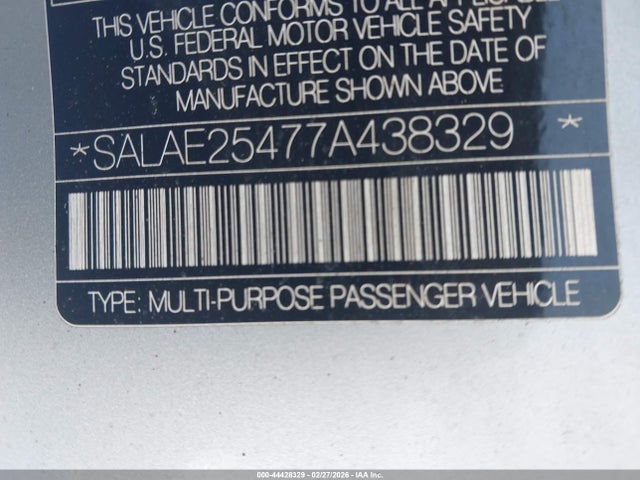 2007 LAND ROVER LR3 SALAE25477A438329 Photo 8