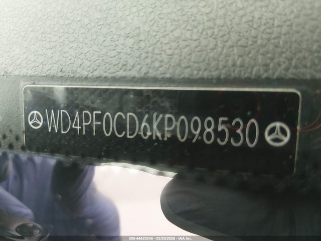 Продажа на аукционе авто 2019 Mercedes-benz Sprinter 2500 High Roof V6, vin: WD4PF0CD6KP098530, номер лота: 44428348