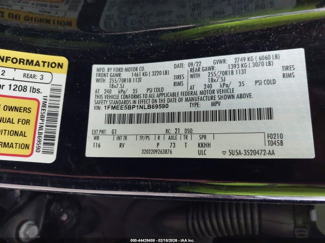 2022 FORD BRONCO 1FMEE5BP1NLB69590 Photo 8