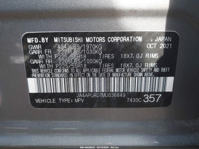 2021 MITSUBISHI OUTLANDER SPORT JA4APUAU7MU036849 Photo 8