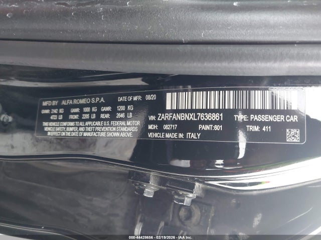 ZARFANBNXL7636861 Alfa Romeo Giulia Ti Awd
