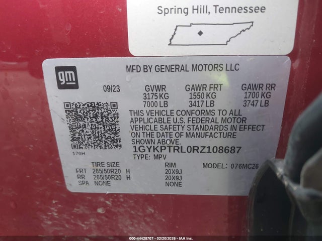 1GYKPTRL0RZ108687 Cadillac Lyriq Sport W/1sf