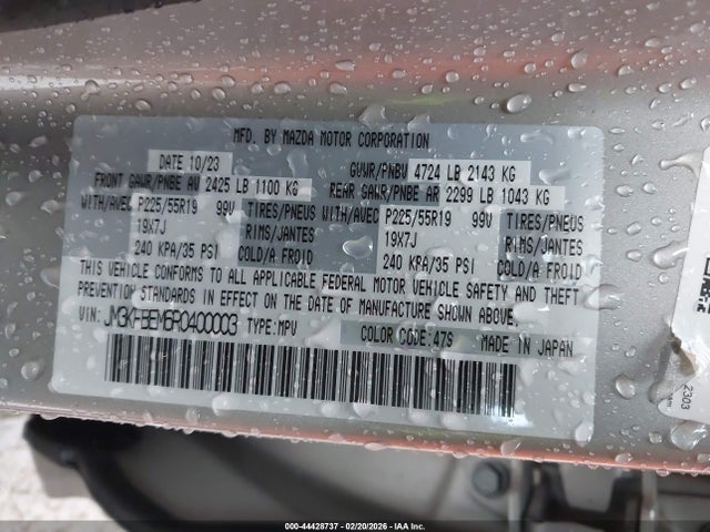 Aukcja sprzedaży 2024 Mazda Cx-5 2.5 S Premium Plus, vin: JM3KFBEM6R0400003, numer aukcji: 44428737