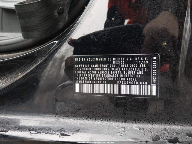 2020 Volkswagen Jetta 1.4t R-line/1.4t S/1.4t Se მანქანა იყიდება აუქციონზე, vin: 3VWCB7BU6LM003158, აუქციონის ნომერი: 44428738