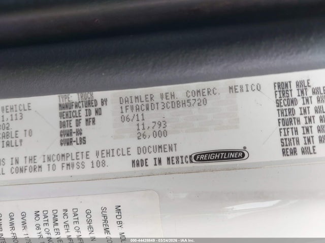 Aukcja sprzedaży 2012 Freightliner M2 106 Medium Duty, vin: 1FVACWDT3CDBH5720, numer aukcji: 44428849
