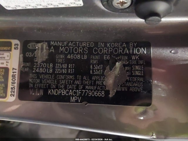 Продажа на аукционе авто 2015 Kia Sportage Lx, vin: KNDPBCAC1F7790668, номер лота: 44428873