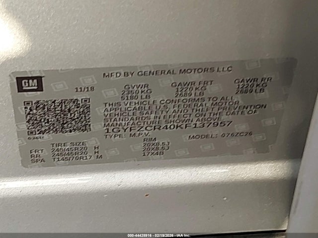 2019 CADILLAC XT4 1GYFZCR40KF137957 Photo 8