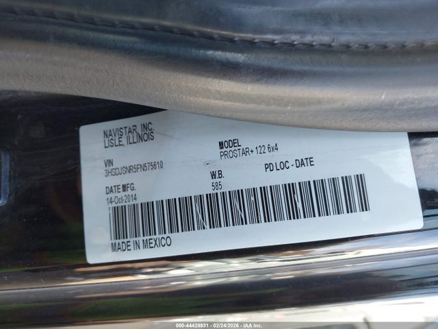 Продажа на аукционе авто 2015 International Prostar, vin: 3HSDJSNR5FN575610, номер лота: 44428931